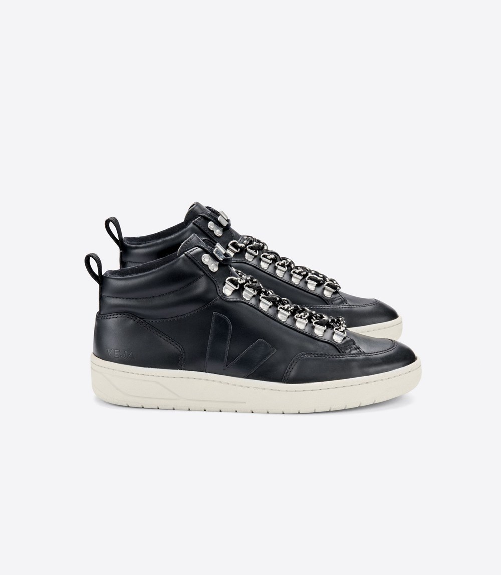 Veja Trainers Mens Black - Roraima Leather - YGSA-30619